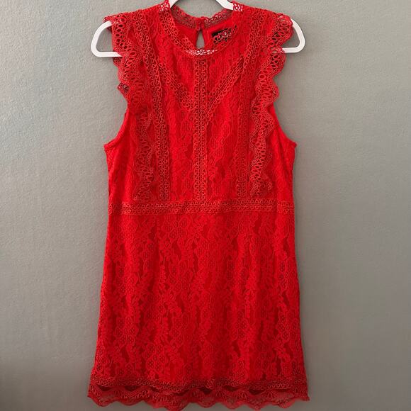 Lulus My Sweatheart Red Lace Mini Dress Size XL - Picture 5 of 14